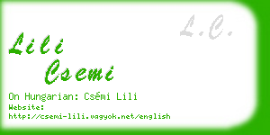 lili csemi business card